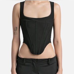 Miaou Black Corset Crop Top